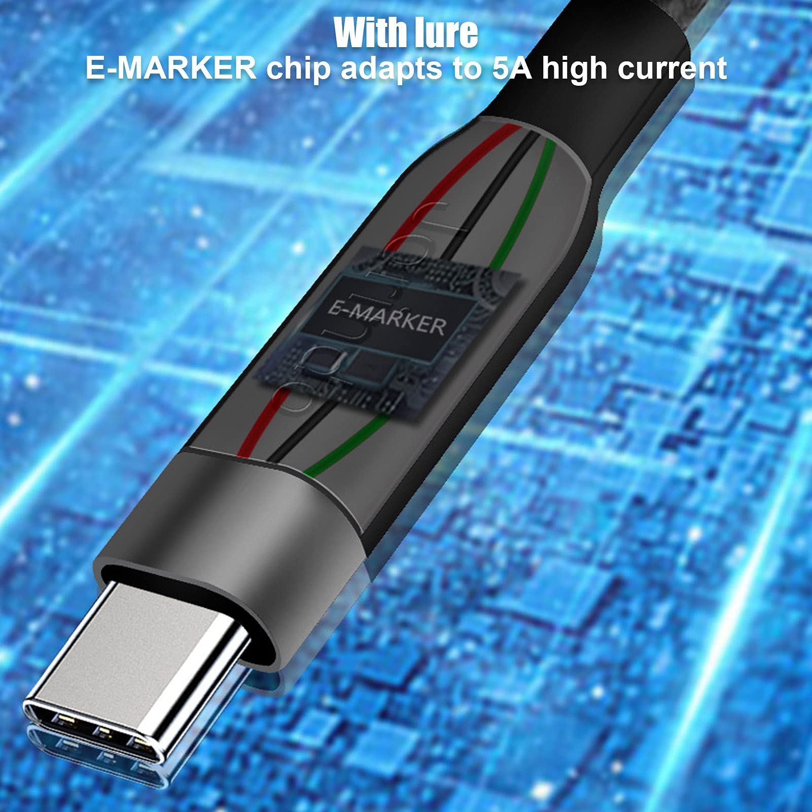 Fdit Cavo di Ricarica per Laptop di Tipo C Maschio a DC 4.0x1.35mm, Spina da USB C a DC 100W Ricarica Rapida Portatile Morbido Cavo di Alimentazione Portatile Antiusura(JD0611-1.5 (1,5 Metri