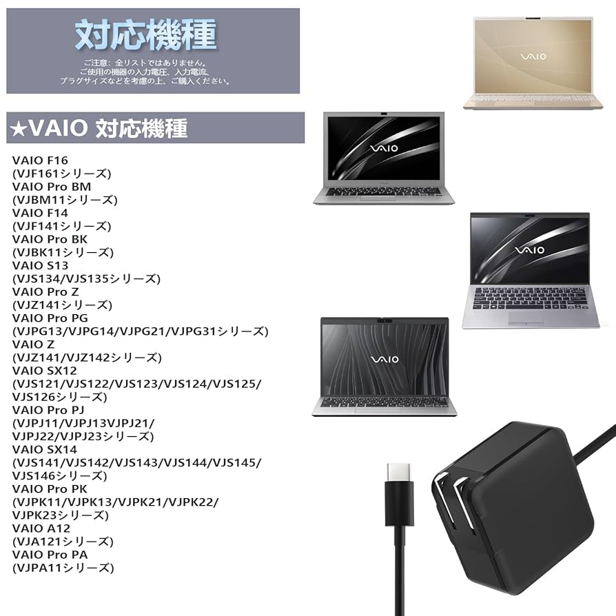 Amazon.co.jp: Etopgo 対応VAIO 電源アダプター 65W 45W 20V
