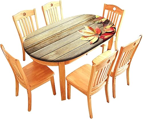 Mantel de poliéster con hojas de arce, mantel ovalado de otoño de 68 x 48 pulgadas, impermeable, resistente al viento y a las arrugas, mantel para