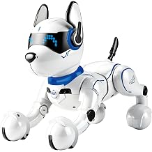Cute Interactive Robot Dog with Voice & Gesture Control Smart Robotic Pet Follows You, Imitates 10+ Animals Cat/Lion/Horse, Dance, Music, LED Eyes Perfect STEM Gift for Kids Ages 3-12
