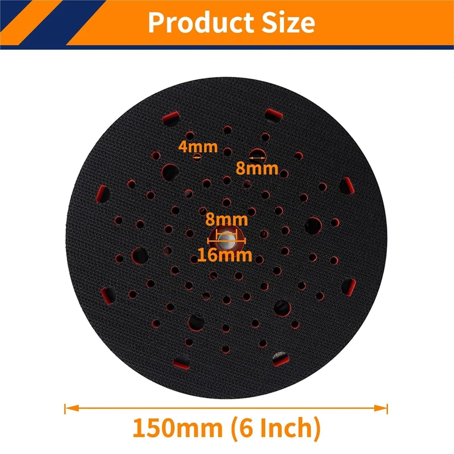 Angle Grinder Backing Pad 3/2PCS 6Inch Sanding Pad 150mm Replacement Dust-Free Medium Multi-Hole Grinding Plate for Polishing(2PCS)