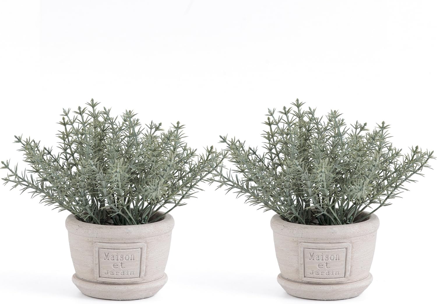 2 Pack Small Artificial Plants with Rosemary, The Rosemary Plants for Farmhouse Bathroom Decor, Rustic Home Decor for Living Room Bedroom Office Table Tray Shelve Indoor(Greenery)