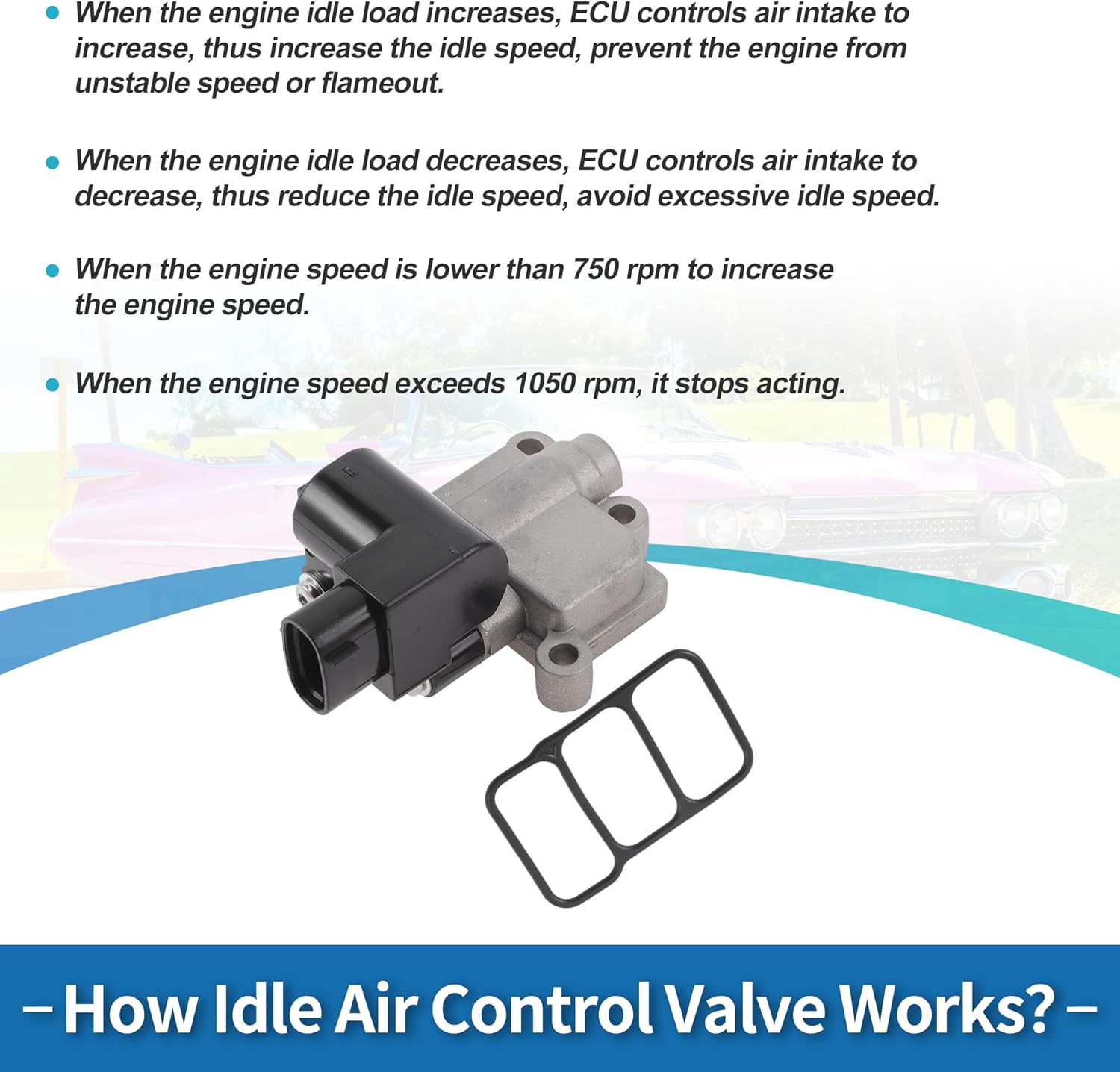 Car Idle Air Control Valve for Honda Element 2003-2006 Replace No.16022RACU01 IACV Idle Motor Idle Air Control Valve for Stable Engine Operation