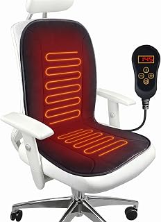 MAXCOM Heated Seat Cushion for Office Chair: 7 Temp Levels, 12V Rapid Heating Pad for Back, Hips, Thighs - Safe Auto Shutoff Winter Warmer