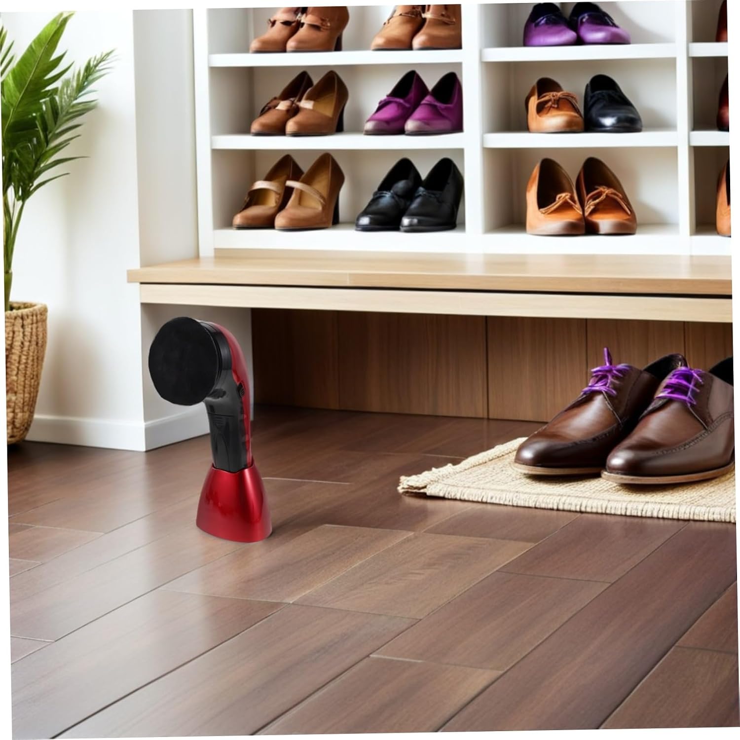 Electric Shoe Polisher with Interchangeable Brush Heads