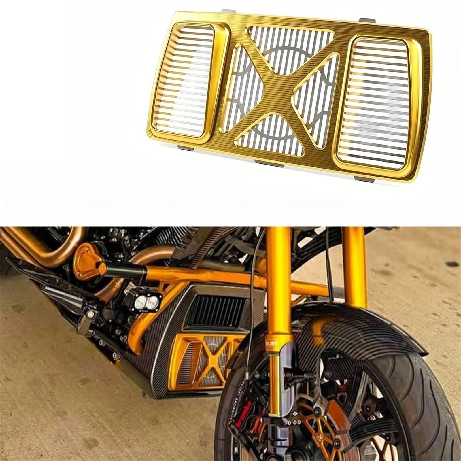 Siatka na chłodnicę motocykla Pasuje Do Ha&rley Touring Przemieszczanie Się Po Ulicy Road Glide 2024-2026 Osłona Chłodnicy Motocykla Pokrywa Oleju Grill Akcesoria Ochronne(Blue 368G)