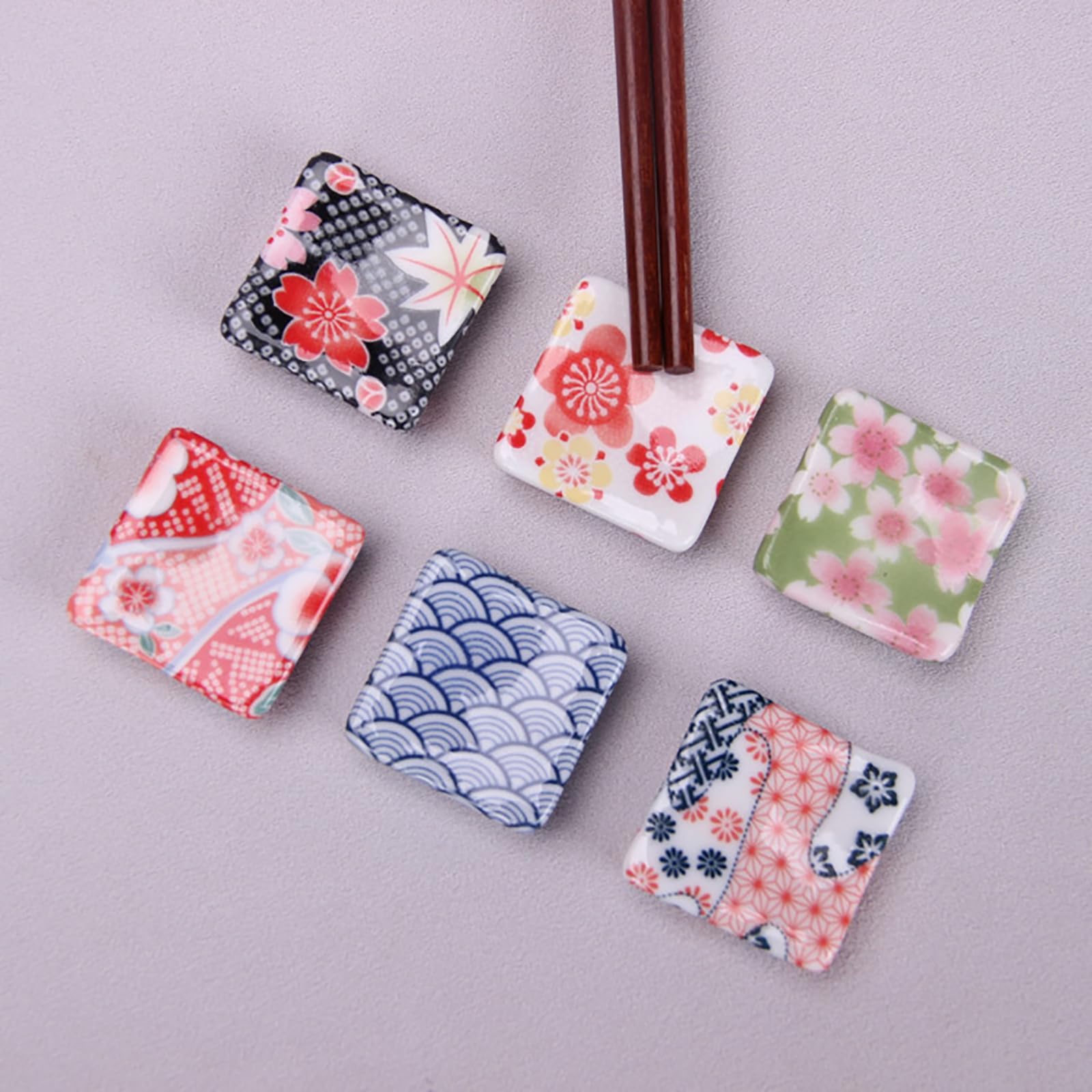 Amazon | allbeschoi 箸置き 6個セット 四角い桜の箸置き 箸置き おしゃれ フグか 箸置き おもしろ 箸置き 御洒落 ...
