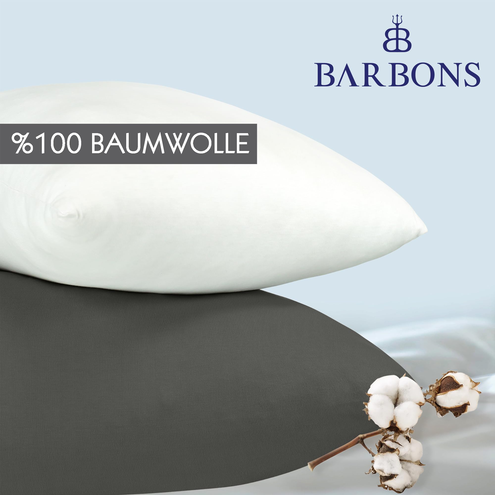 Set 2 Federe 40x70cm In Jersey Di Cotone - Colore Antracite, Morbide E Traspiranti