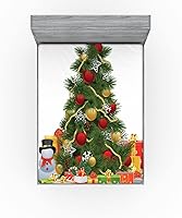 Vista 82 de Ambesonne - Sábana bajera ajustable multicolor, en colores y tres tamaños Azul y gris