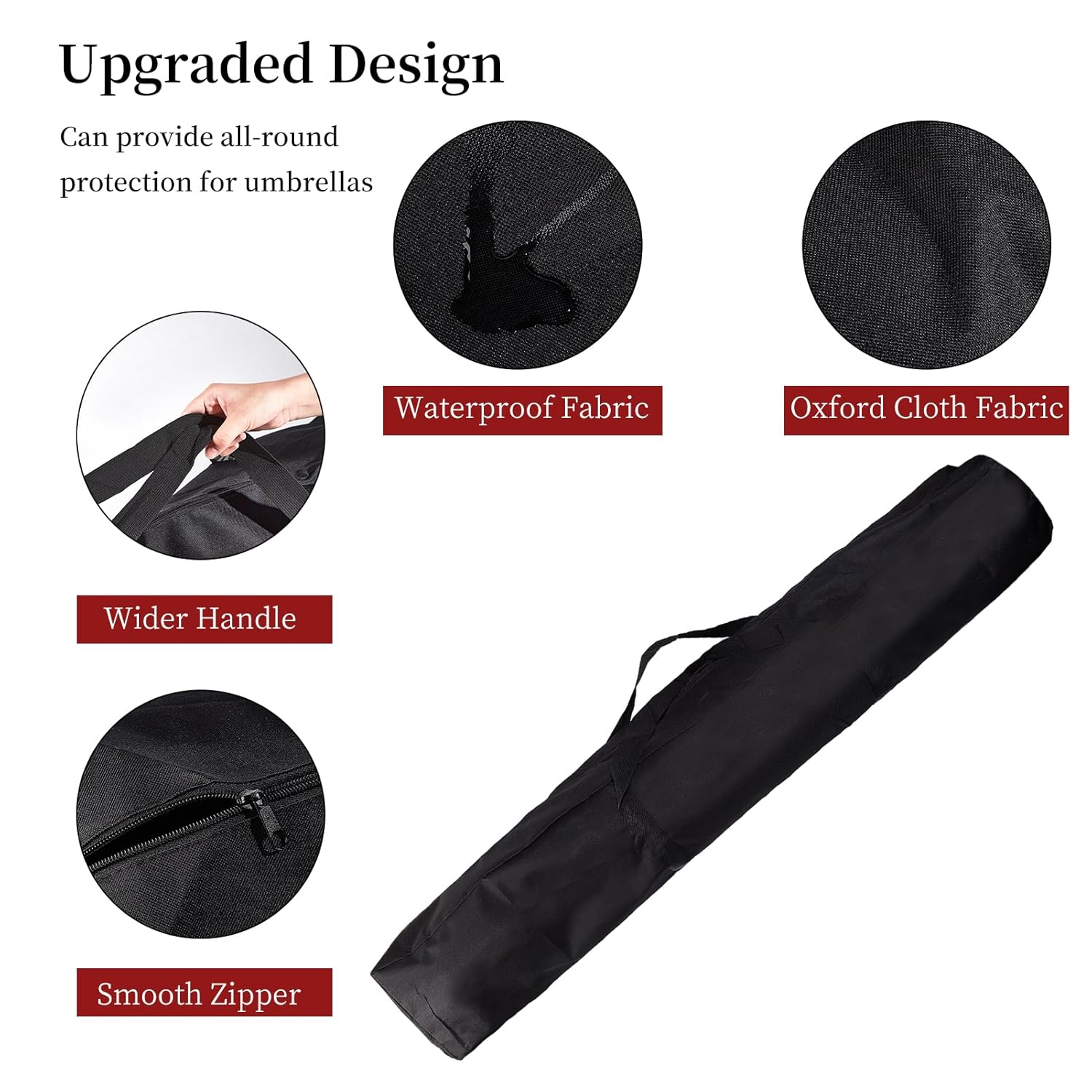 NICENEEDED Patio Umbrella Storage Bag 59 Inch, Water-Resistant Large Outdoor Umbrella Carry Bag Waterproof Oversized Beach Umbrella Bag, Carry Bag for Patio Hammock and Steel Stand