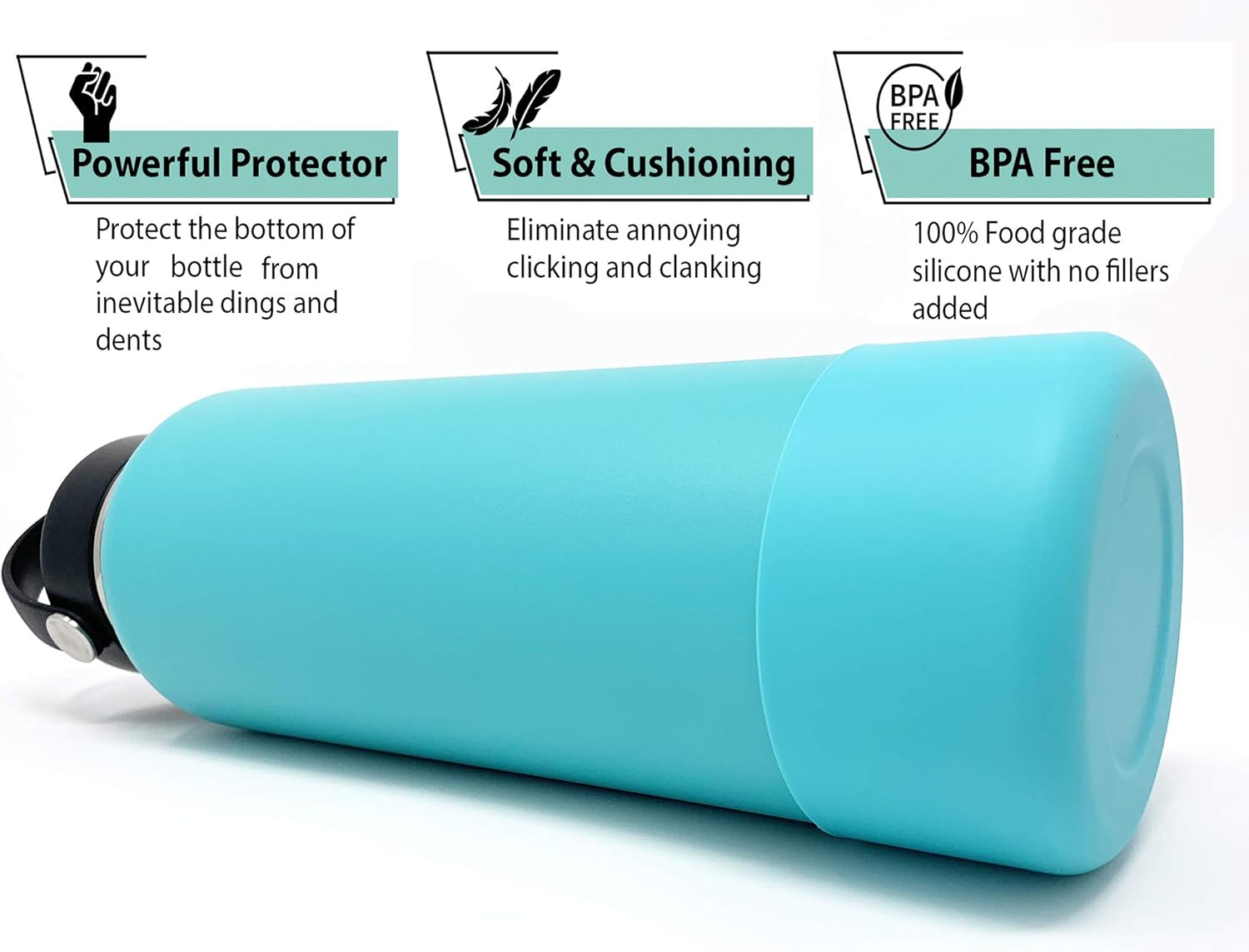 One MissionX Protective Silicone Sleeve Compatible with Hydro Flask 12 oz - 40 oz Water Bottles, Anti-Slip Bottom Boot Cover Accessories, BPA Free : Sports & Outdoors