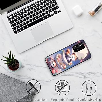 for Honor X8d Cute Case,Soft Frosted Matt Black TPU Ultra-Slim Stylish Protective Cover Drop Protection, Non-slip Cute pattern design-Small animals