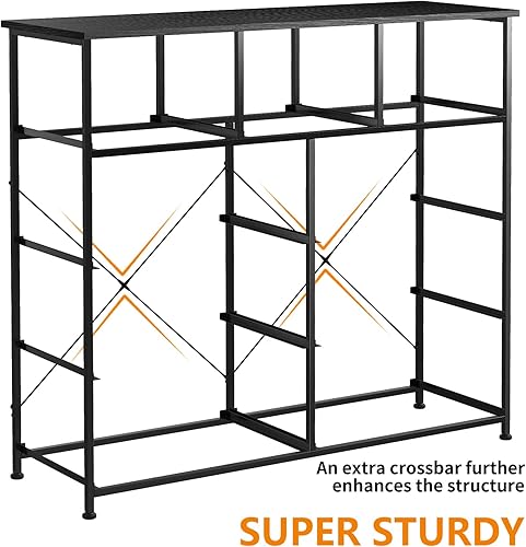 Miniatura 7 de REAHOME Cómoda de 9 cajones para dormitorio de piel sintética cómoda organizador de gran capacidad marco de acero parte superior de madera sala de