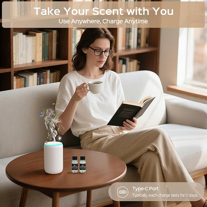 Difusor de Aromas Portátil Sin Agua Parquix con 7 Luces y Aceites miniatura 7