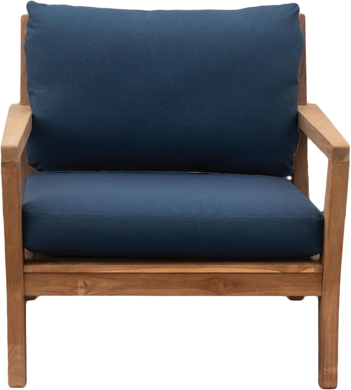 Tommy Bahama Sunbrella® Fabric 1-Piece Outdoor Knife Edge Deep Seat Lounge Chair Seat and Back Cushion Set, Bamboo Bay Cobalt