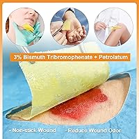 Vista 5 de Carbou Apósito de Petrolato Xeroform Médico de 4"x4", Almohadillas de Gasa No Adherentes, Parche de Gasa de Malla Fina Suave para Cuidado