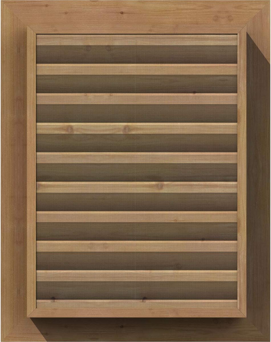 ❤ Crazy Deals Ekena Millwork GVWVE12X2400SFUWR Vertical Gable Vent Gable Vent, 12W x 24 (17W x 29H Frame Size), Western Red Cedar, Unfinished