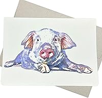 Vista 1 de Whitman and Daughter Bonita tarjeta de cerdo con sobre (7 x 5 pulgadas, 1 tarjeta, interior en blanco) para cumpleaños, invitación de fiesta