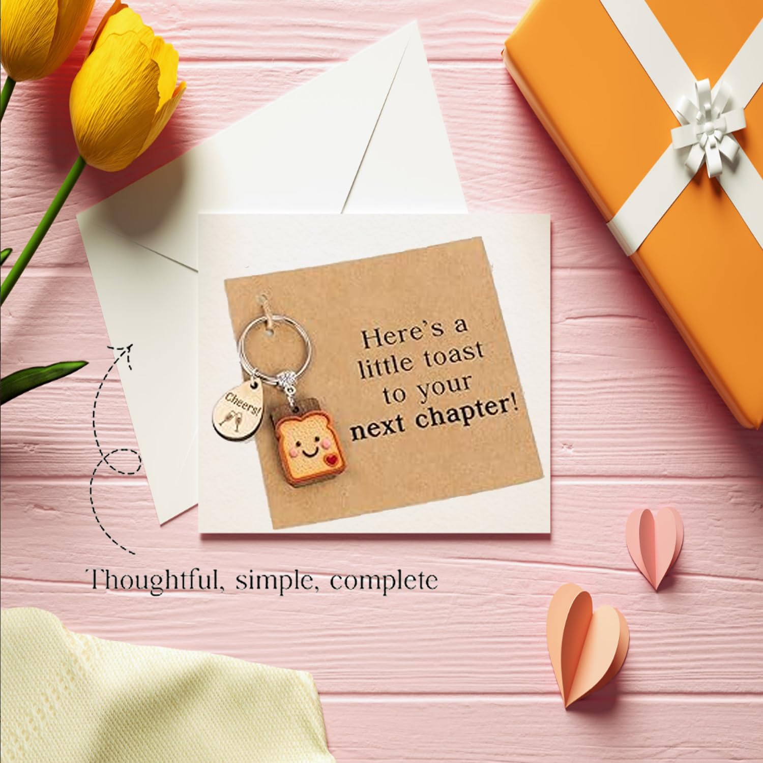 Toast Keychain for Women, New Job, New Beginnings Key Chain for Women