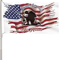 AVOINcolorlife Memorial Day Patriotic House Flag 3x5 FT Double Sided - Honor Heroes Military Yard Banner Outdoor Decor