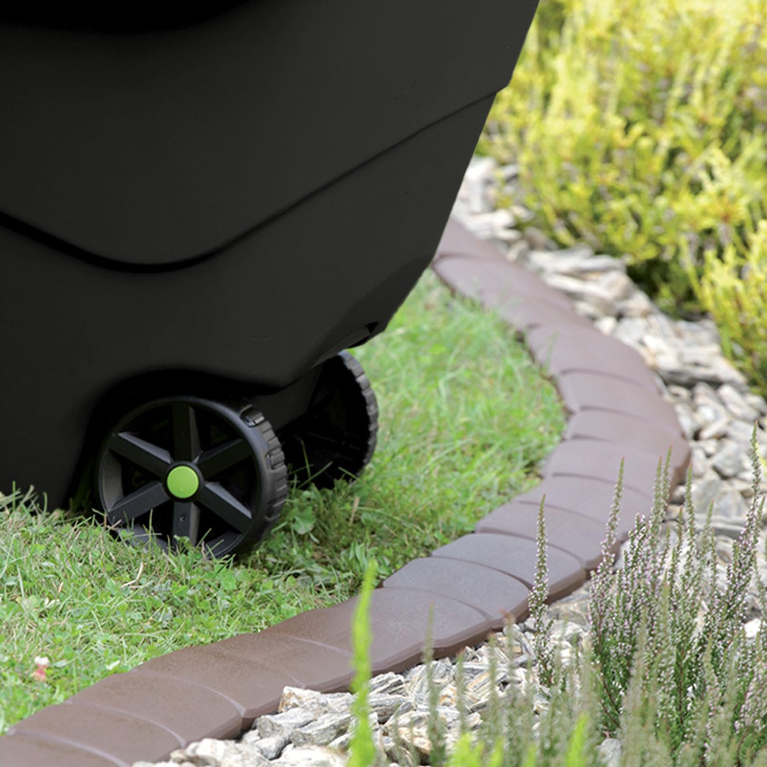 Load&Go Taczka ogrodowa | Pojemność 55 litrów | 50 x 61 x 84 cm | tworzywo sztuczne | czarny | dwa wzmocnione gumą koła | do transportu materiałów i konserwacji | Lekki i