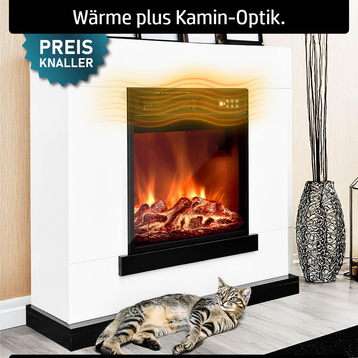 Elektrokamin | 2 Heizstufen | 900W - 2000W | viele Modelle | LED - 3D Flammeneffekt mit Farbwechsel | inkl. Fernbedienung Timer & Thermostat | Überhitzungsschutz | Flair