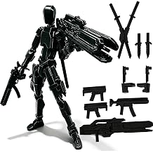 Assembly Completed-Titan 13 Action Figure,Lucky Robot 13 Action Figure Set,Nova 13 Action Figures,3D Printed Multi-Jointed Movable Robot Figure,Multiple Accessories Assembly Completed-Black