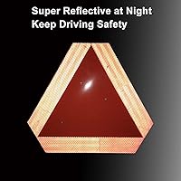 Vista 4 de Letrero reflectante de movimiento lento para vehículo, triángulo de vehículo de movimiento lento, 14 x 16 pulgadas, 80 mil de grosor, de plástico
