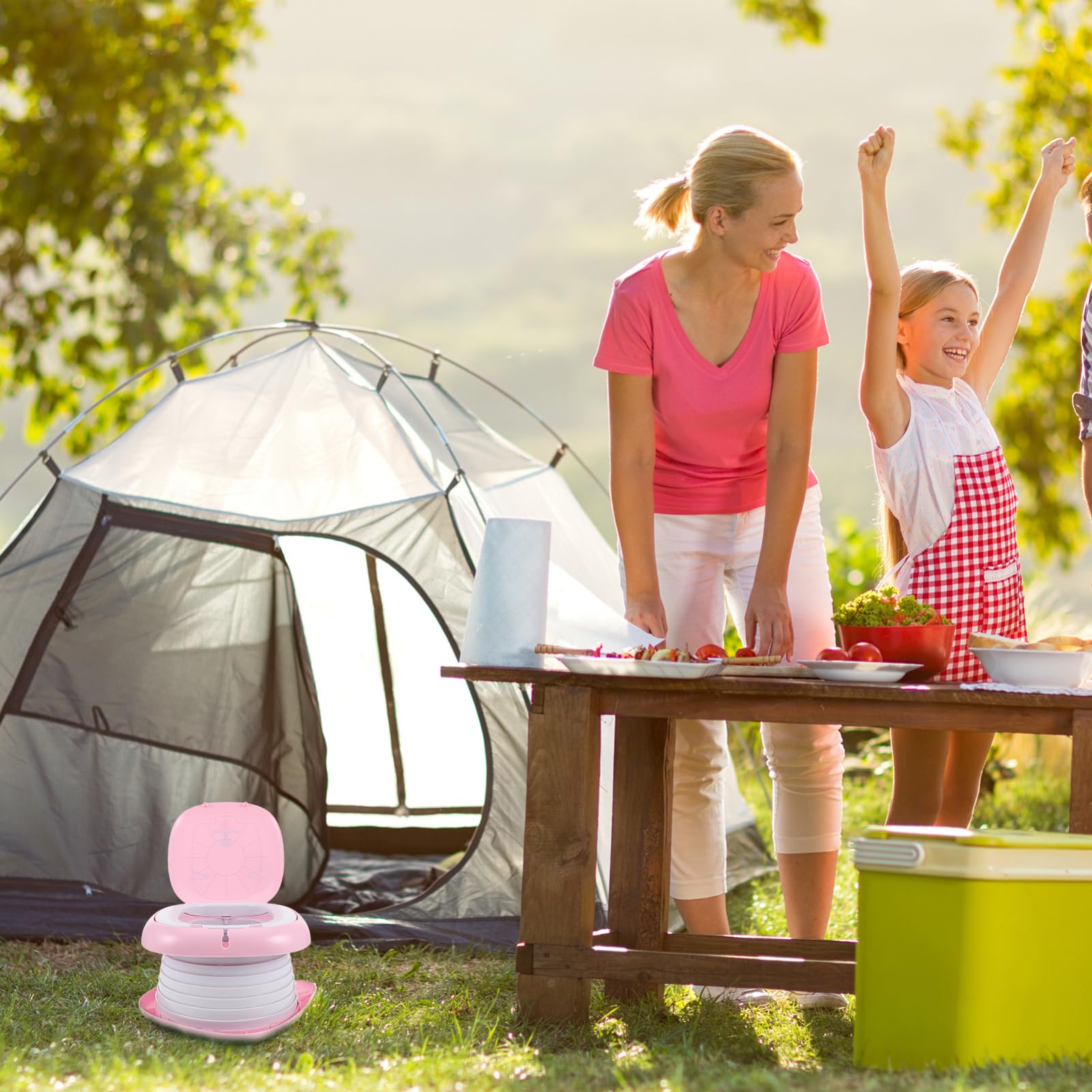 PartyKindom Faltbare Töpfchen für Kleinkinder Tragbar für Reisen Camping Outdoor und Indoor Auslaufschutz und Hygienisch als Notfalltoilette Geeignet