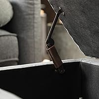 Vista 6 de SONGMICS Storage Ottoman, Storage Bench, Tufted Entryway Bedroom Bench, 17.7 x 46.5 x 17.7 Inches, Hinges Easy Lid Operation, Wooden Legs