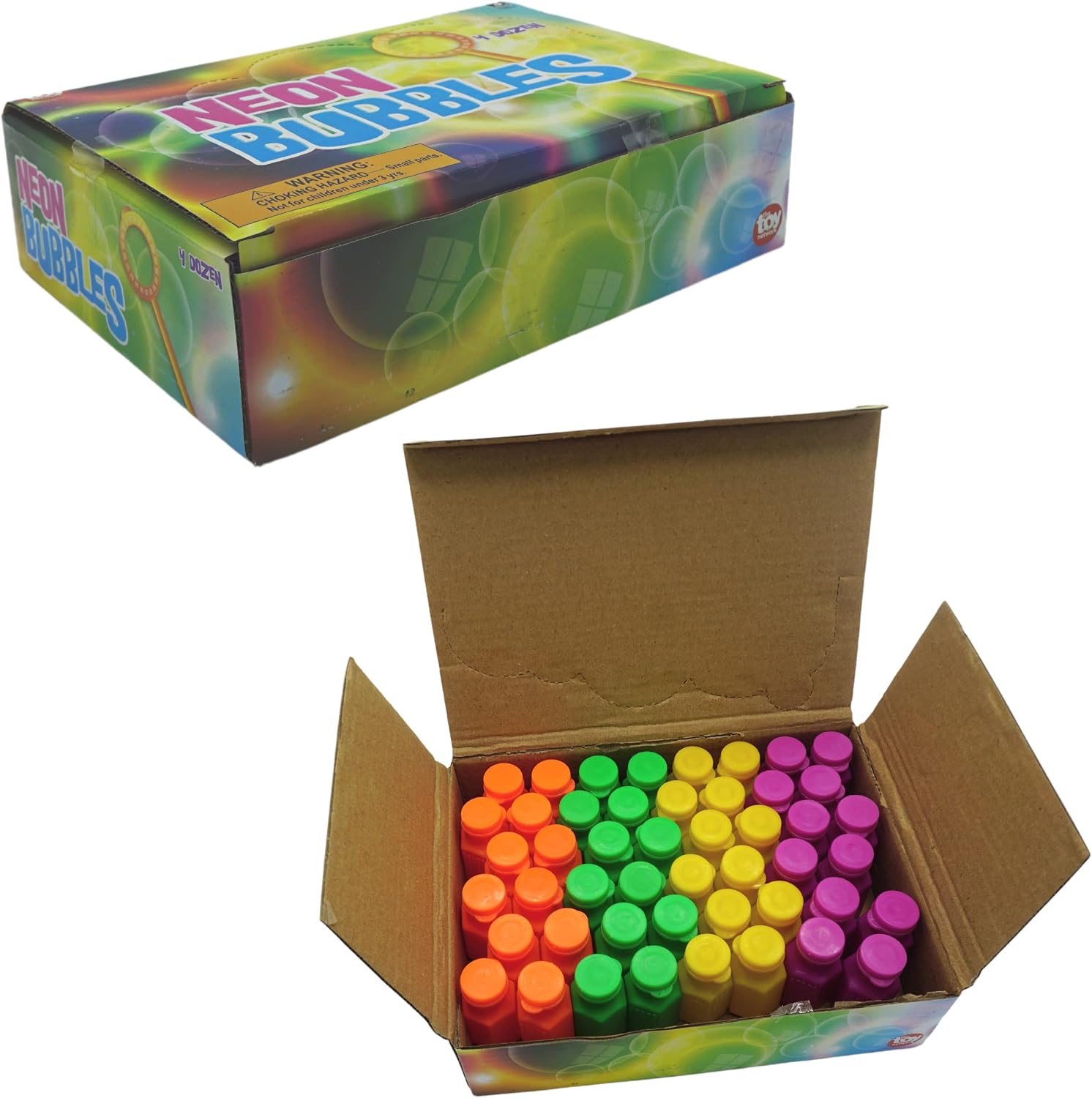 Mini Bubbles Bulk [48 Pack] 1.6" Bubble Bottles Party Favors for Kids - Summer Pool Beach Toys, Goodie Bag Fillers by 4E's Novelty