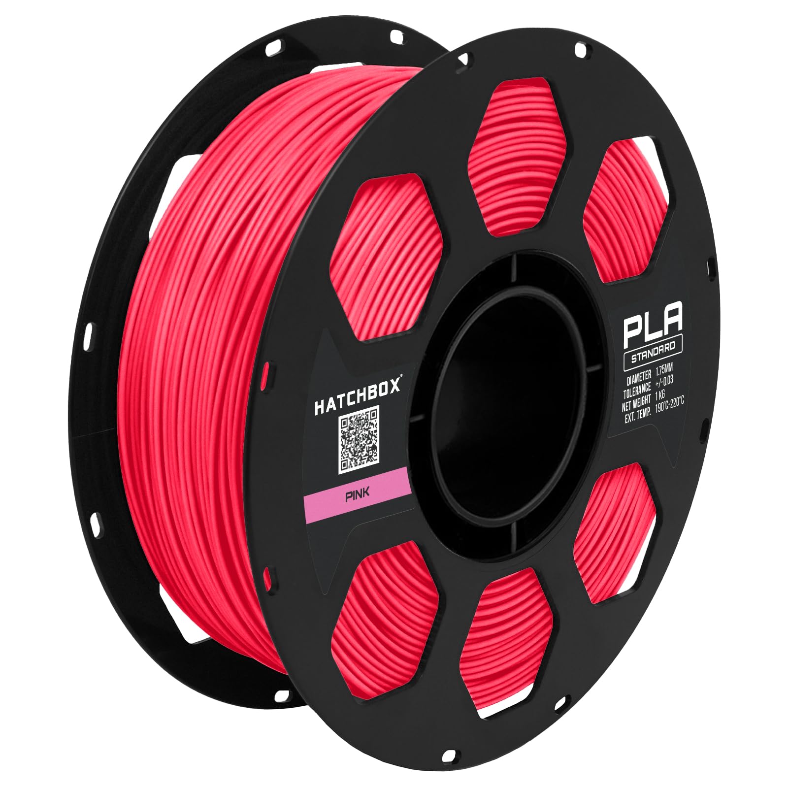 HATCHBOX Filament PLA do drukarki 3D – 1,75 mm różowy szpula 1 kg – MakerBot RepRap MakerGear Ultimaker itp.