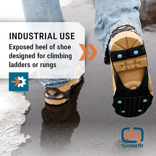 Miniatura 7 de Due North All Purpose Ice Cleats - Pulse Grip Tread for Maximum Grip - 12 Replaceable Spikes, Fits Most Footwear (1 Pair)
