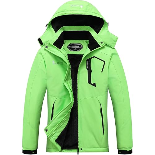 MOERDENG Women's Waterproof Ski Jacket Warm Winter Snow Coat Mountain Windbreaker Hooded Raincoat Jacket
