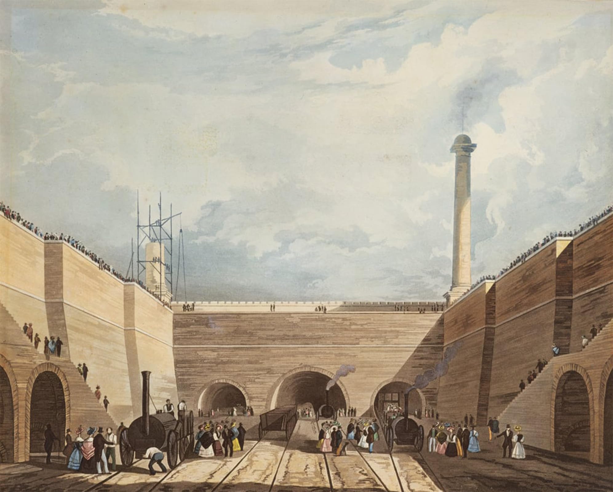 ARTXLXXBN Famous Print Painting Colorful Art Print Entrance of the Railway At Edge Hill by Talbot Bury Canvas Art Decorations for Home Decor 60x90cm