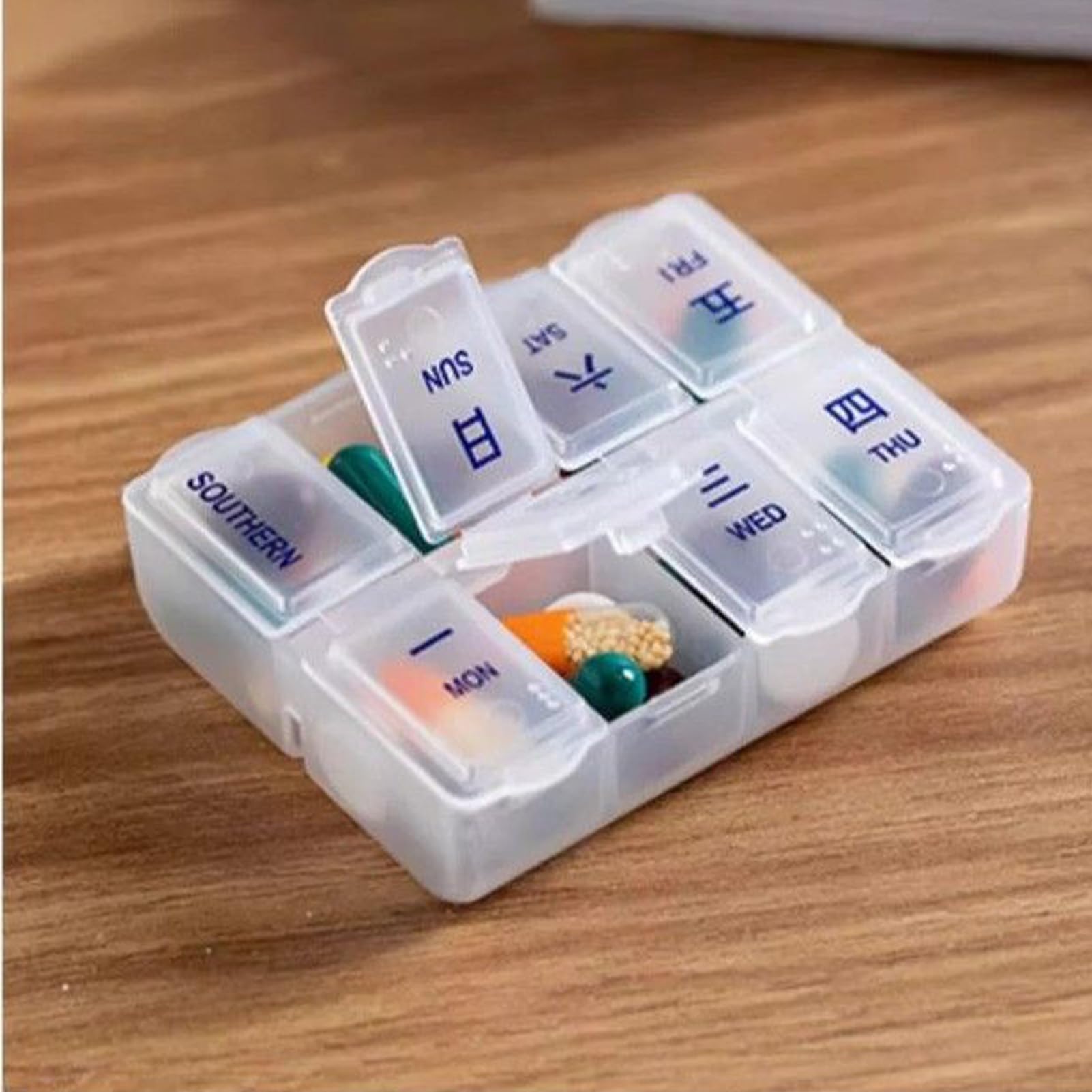 MRKU Trousse de Premiers Secours familiale, Armoire à Pharmacie Portable, pilulier, Porte-comprimés Facile à Ouvrir