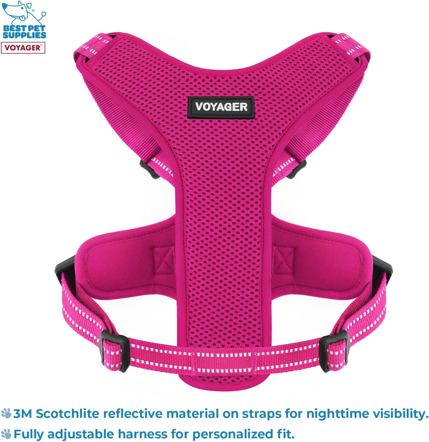 Air Frontier Mesh Dog Harness with and Reflective Dog Leash Set, Reflective Stitching, and Lightweight Breathable No-Pull Design, Adjustable Neck and Chest Straps for Small to Large Breeds - FSW, S