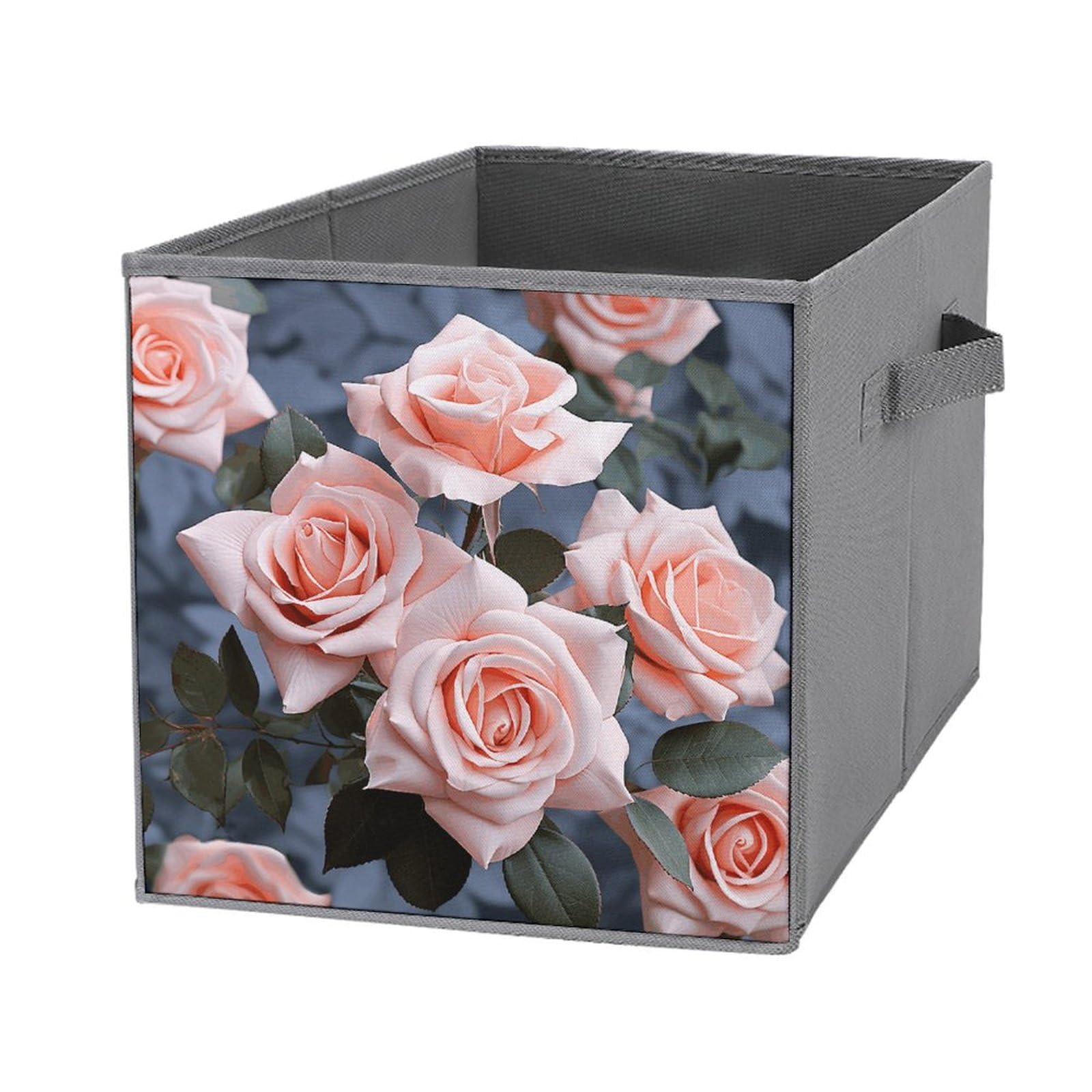 Cubes de rangement pliables avec poignée renforcée et tissu imprimé haut de gamme