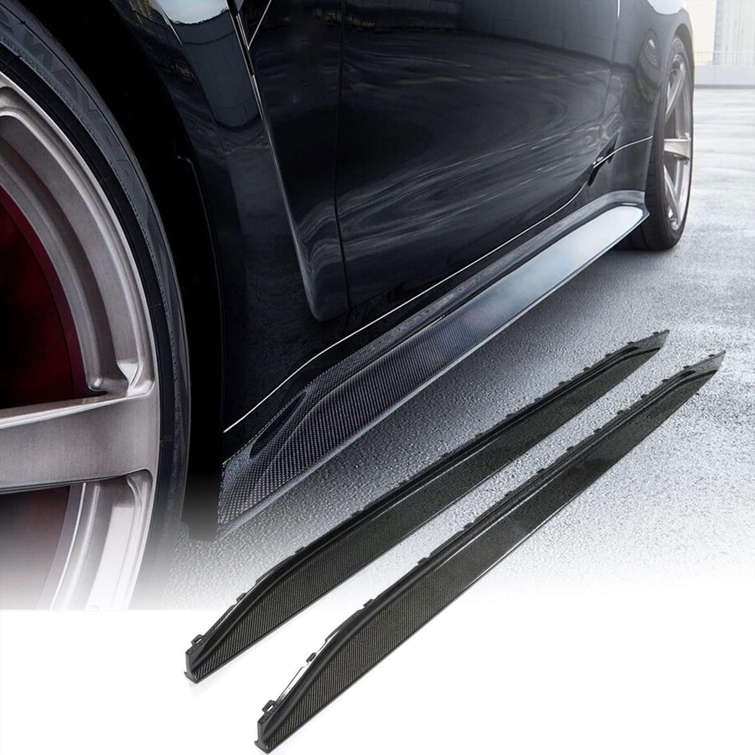 MCARCAR KIT Carbon Fiber Side Skirts for BMW 4 Series G82 G83 M4 2021-2025 2-Door Under Door Rocker Panels Valance Extension Lip (G82 G83 M4)