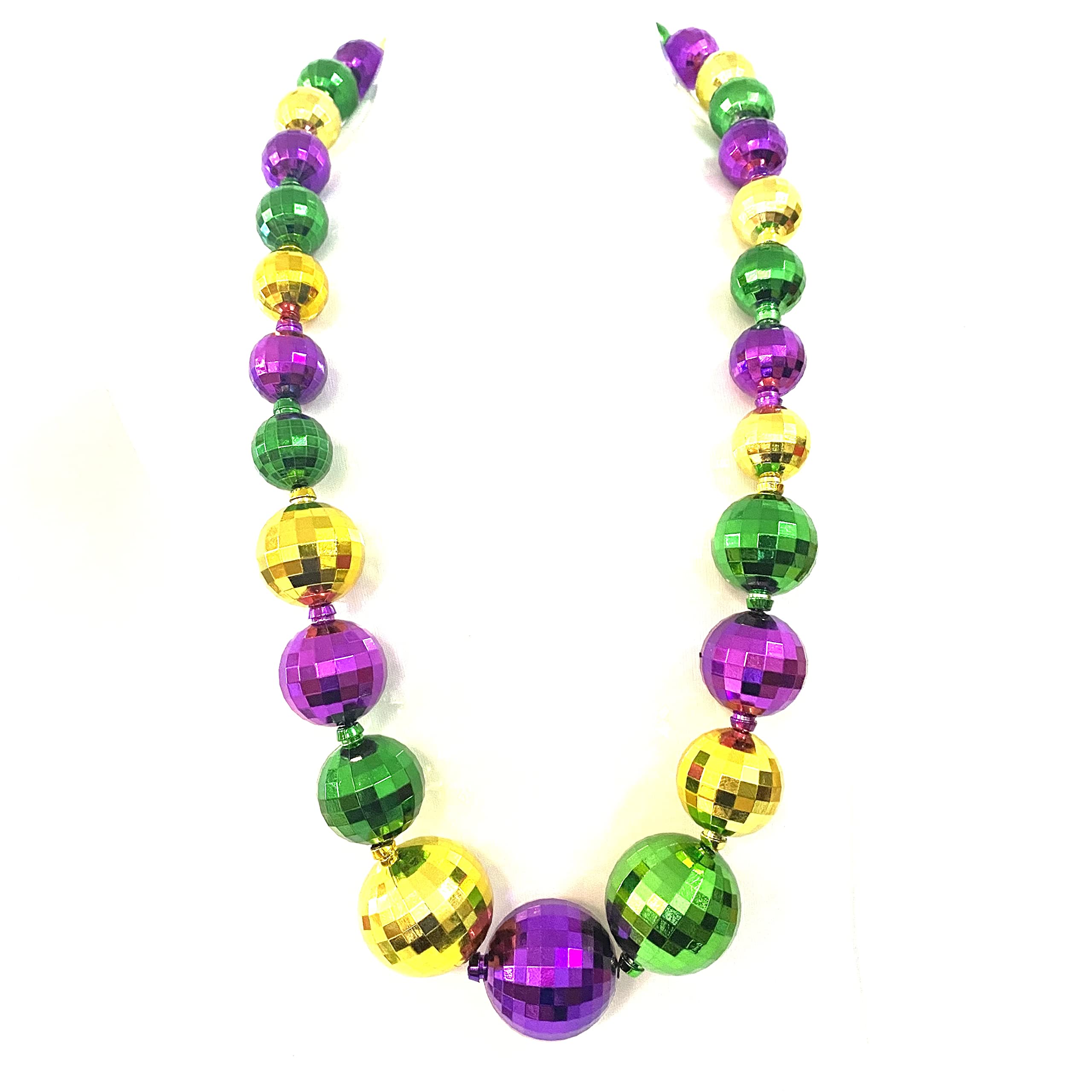 Collar De Cuentas Metalizado De 80cm X 4 Unidades Mardi Gras Color Naranja