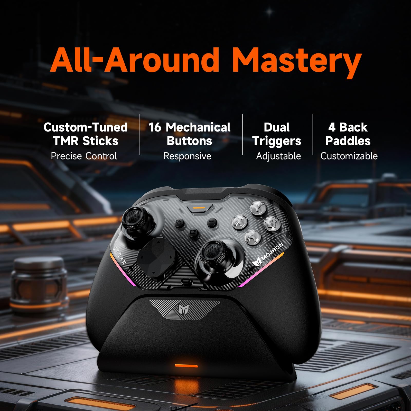 MOJHON STORM ワイヤレスコントローラー 本体 BIGBIGWON Amazon.com: BIGBIG WON Storm(Gale2) Wireless PC Controller