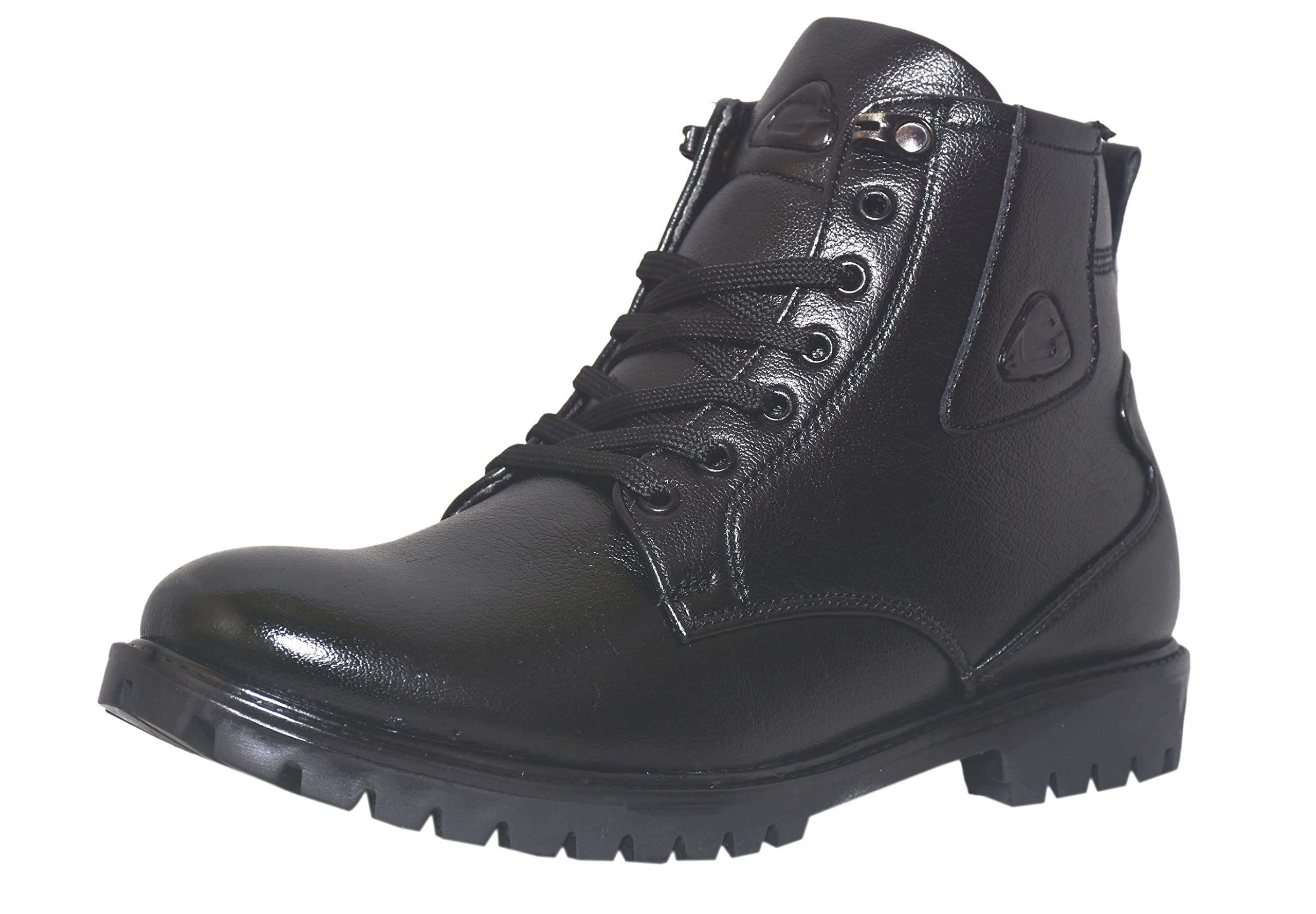 GOLAZO Mens High Ankle Bikers Boots Obsidian Black Handcrafted Faux Leather Shoes for Men Biking Hiking Trekking Boots GP-20 Black 6 (B09QZY3148) Amazon Price History, Amazon Price Tracker