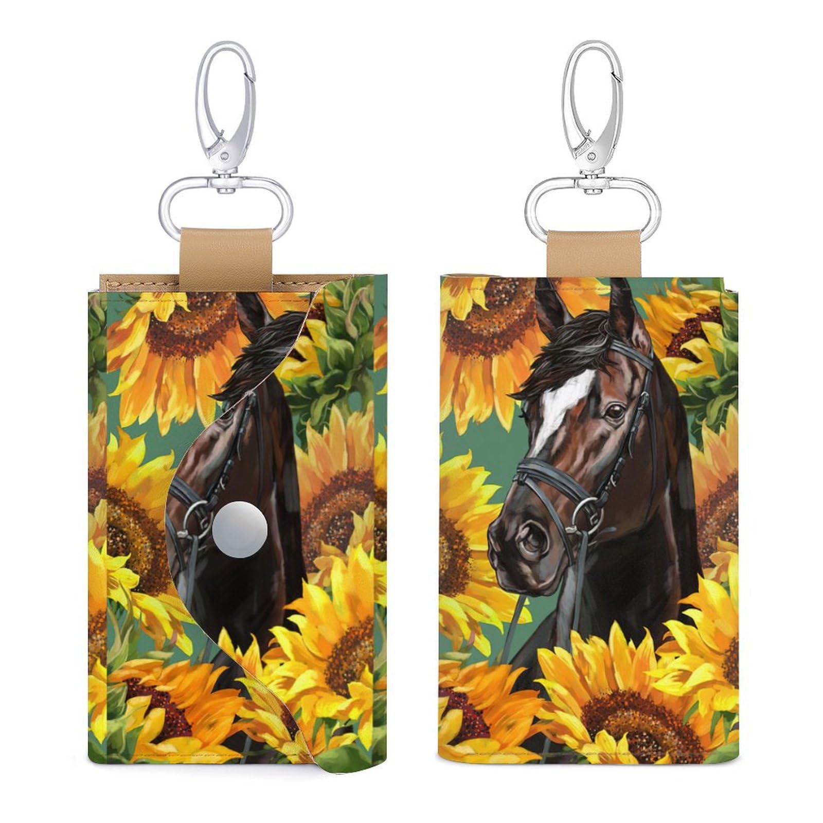 Amazon.co.jp: ひまわり 馬柄 キーケース キーホルダー スマートキー