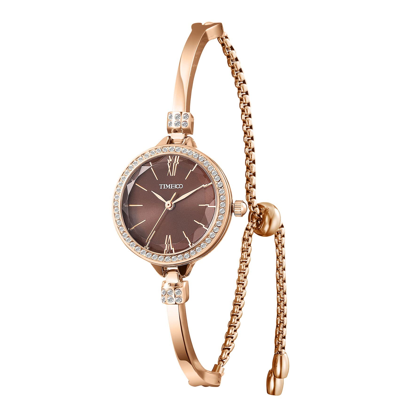 TIME100 Women's Bracelet Watches Ladies Quartz Wrist Watch with Green Dial Bezel with Crystals in Movement Bracelet Strap with Diamonds Waterproof