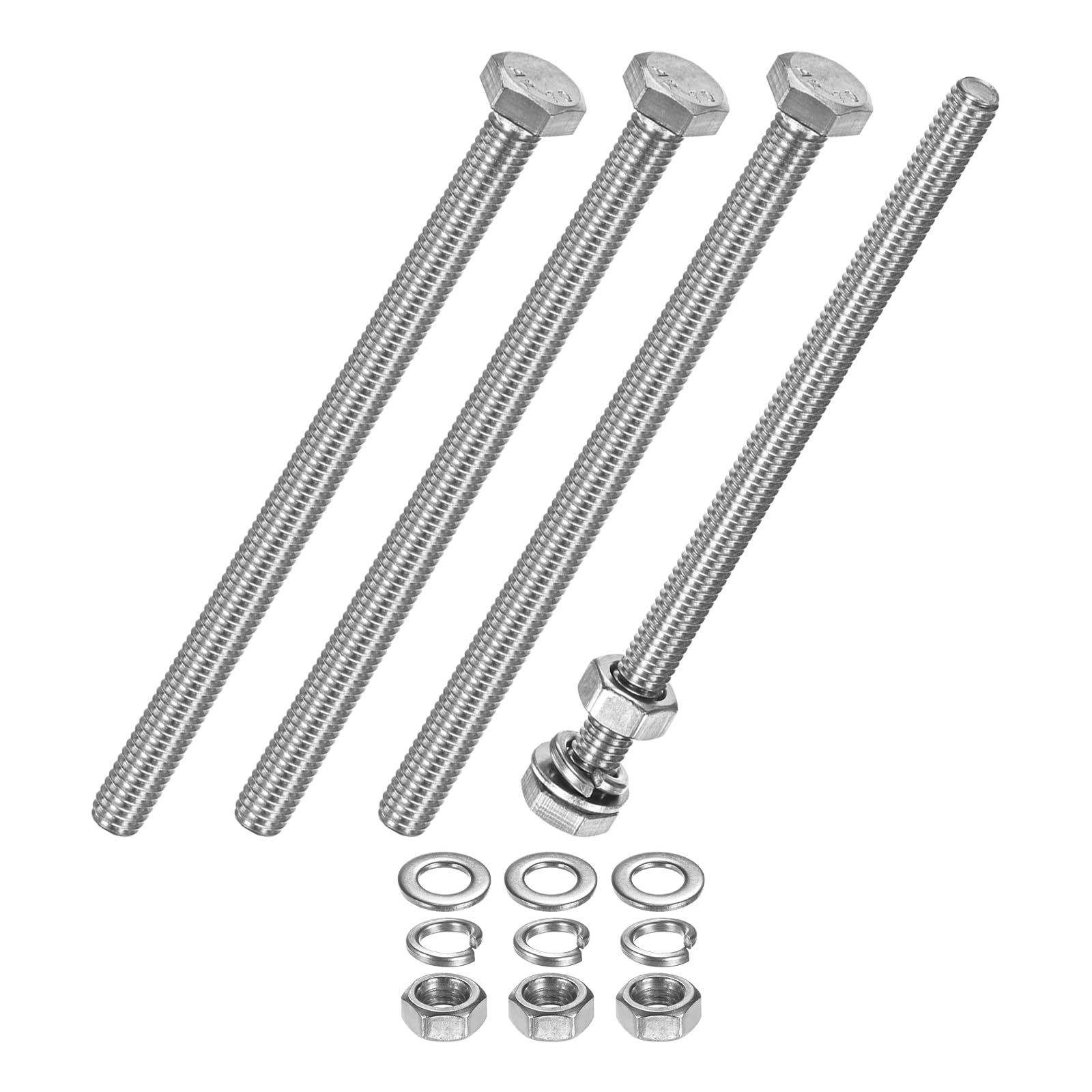 M METERXITY 4-Pack Hex Head Screw Bolt M6x95mm Stainless Steel