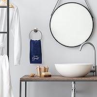 Vista 5 de AuldHome Design Toallas de invitados (juego de 2, azul); toallas de mano con monograma Be Our Guest