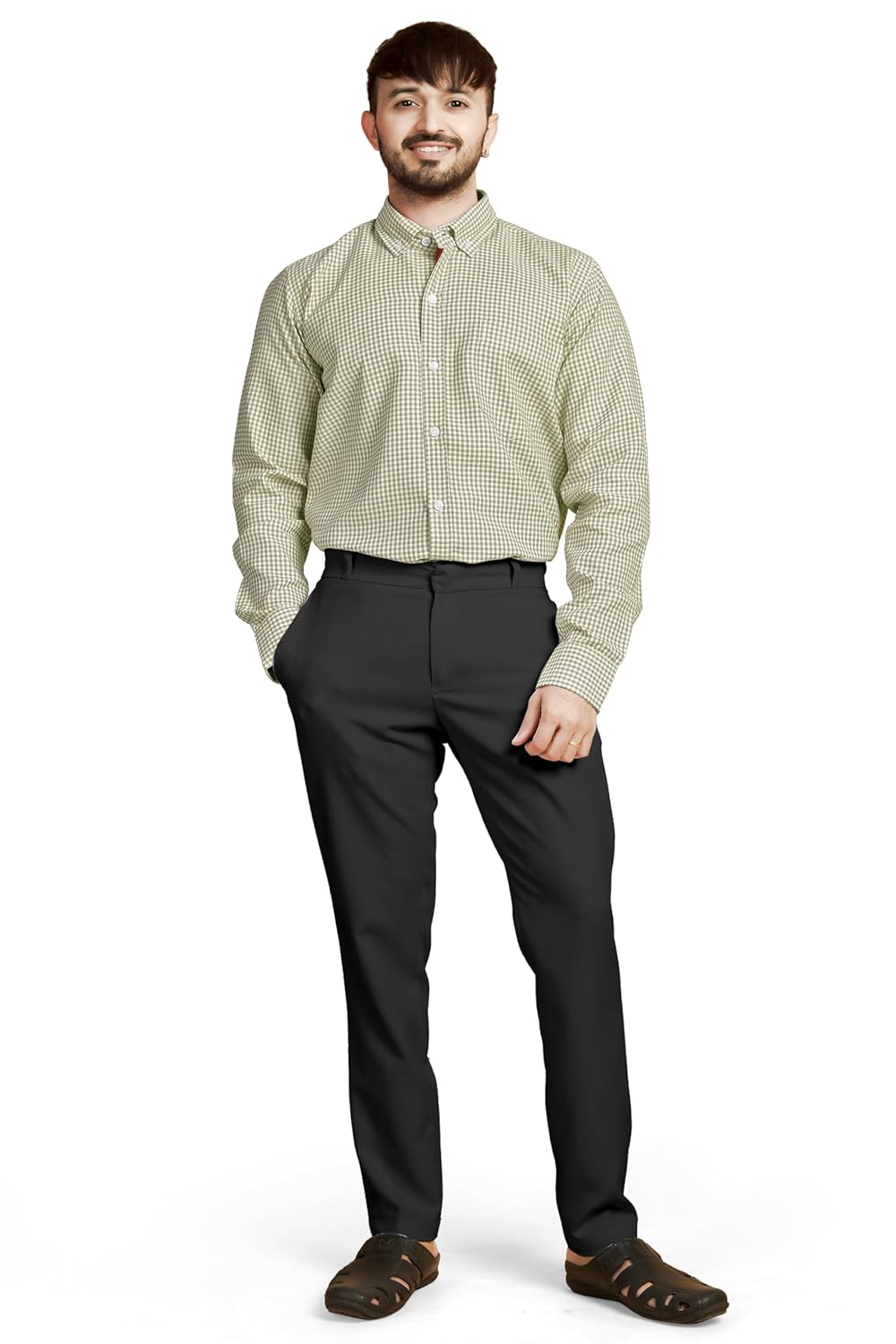 Men’s Premium Micro-Check Cotton Button-Down Shirt for Office, Casual Outings Soft Breathable Fabric, Classic Collar Design, Full-Sleeve Comfortable Fit