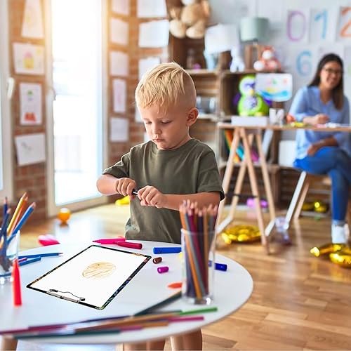 Miniatura 4 de Portapapeles de plástico con soporte para bolígrafo, portapapeles tamaño carta A4 con clip de perfil bajo y lazo para colgar, bonito portapapeles