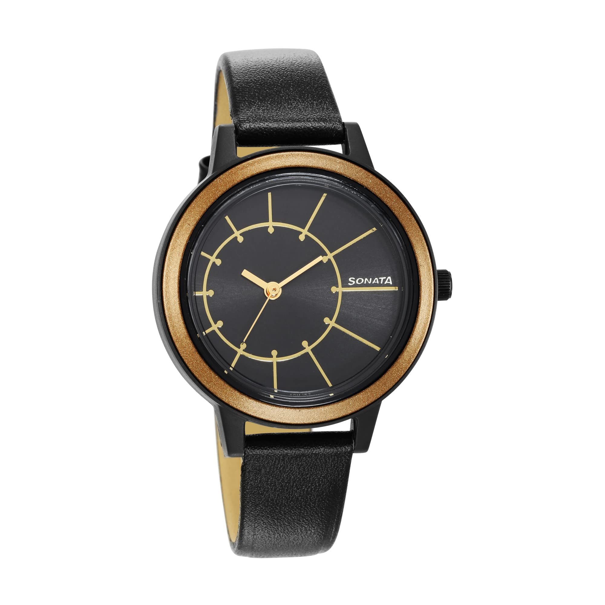 Sonata Pop Black Dial Women Watch with Leather Strap-NR87036PL12W (B09QKTHYT2) Amazon Price History, Amazon Price Tracker