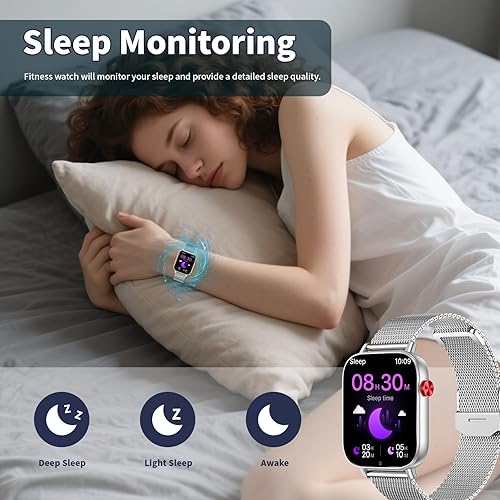 Miniatura 4 de Reloj inteligente para mujer, relojes inteligentes HD de 1.83 pulgadas (respuesta/hacer llamadas), IP68 impermeable, rastreador de actividad física